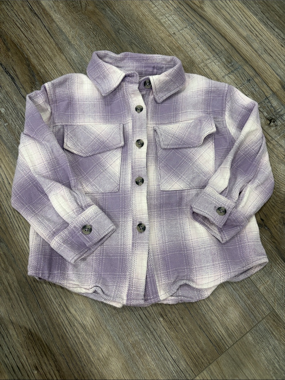 George Lavender Plaid Button-Down Shirt Jacket